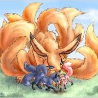 Even the 9 tailed fox has friends